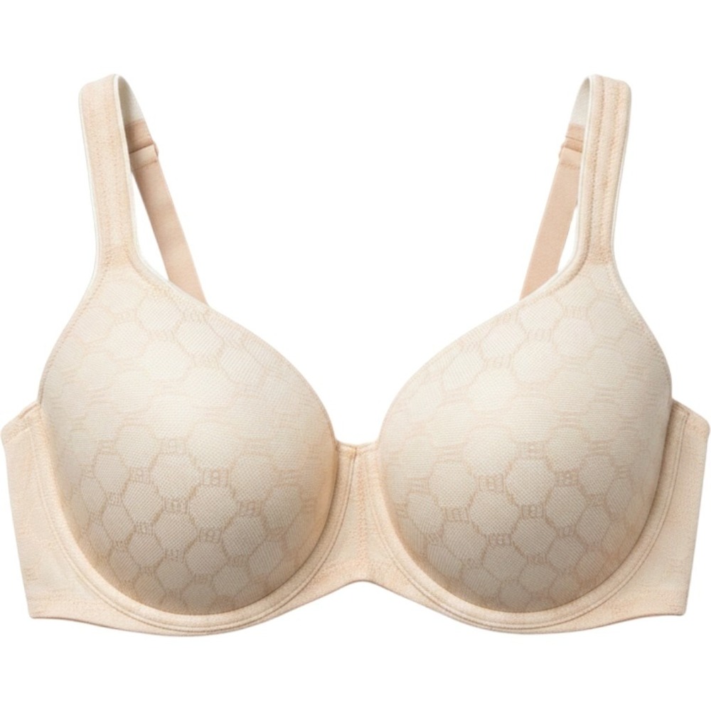 Soma Stunning Support Bra 34G Beige Geo Lace Underwire Push Up Balconette 052203